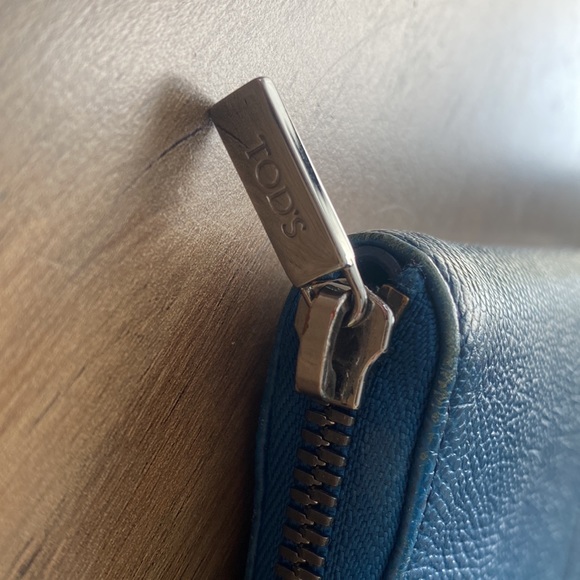 Excellent used condition royal blue zipper wallet from Tods. - Picture 5 of 6